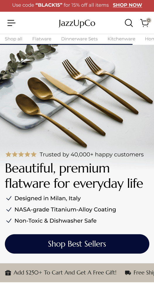 JazzUpCo landing page